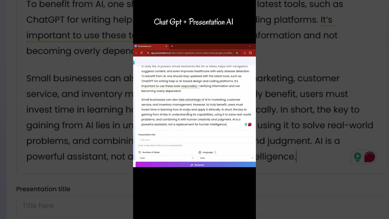 How to Make a Presentation Quickly? #presentationtools #presentationhacks #presentationai #chatgpt