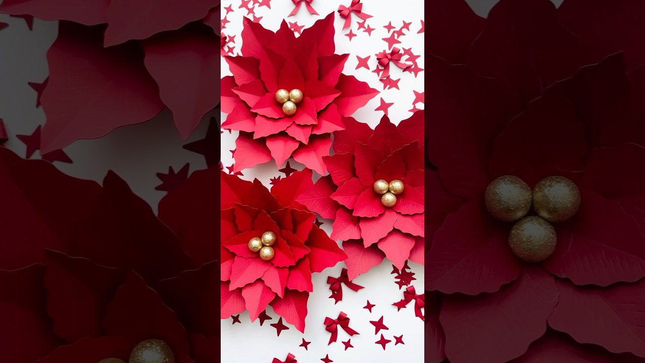DIY Paper Flower, Paper Poinsettia, Christmas Crafts, Crafty Mom #christmasdecor #diy #craftideas