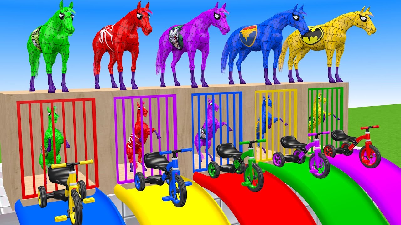 Long Slide Game With Cow Elephant Gorilla Hippopotamus Tiger 3d Animal Game Funny 3d Animals