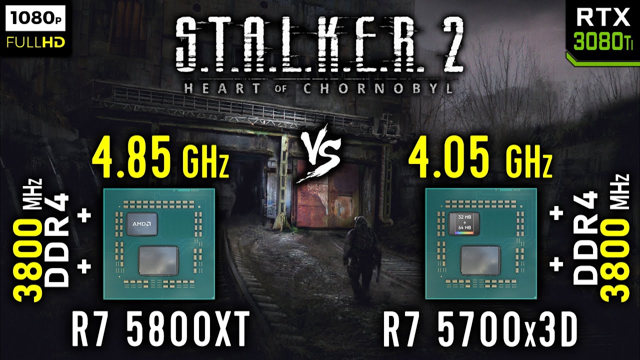 Ryzen 7 5800XT vs Ryzen 7 5700x3D in S.T.A.L.K.E.R. 2: Heart of Chornobyl | RTX 3080 Ti