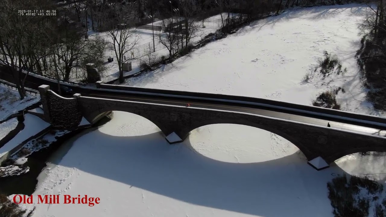 Humber River at Old Mill Ice Condition Assessment Drone Flight - 2025 January 17