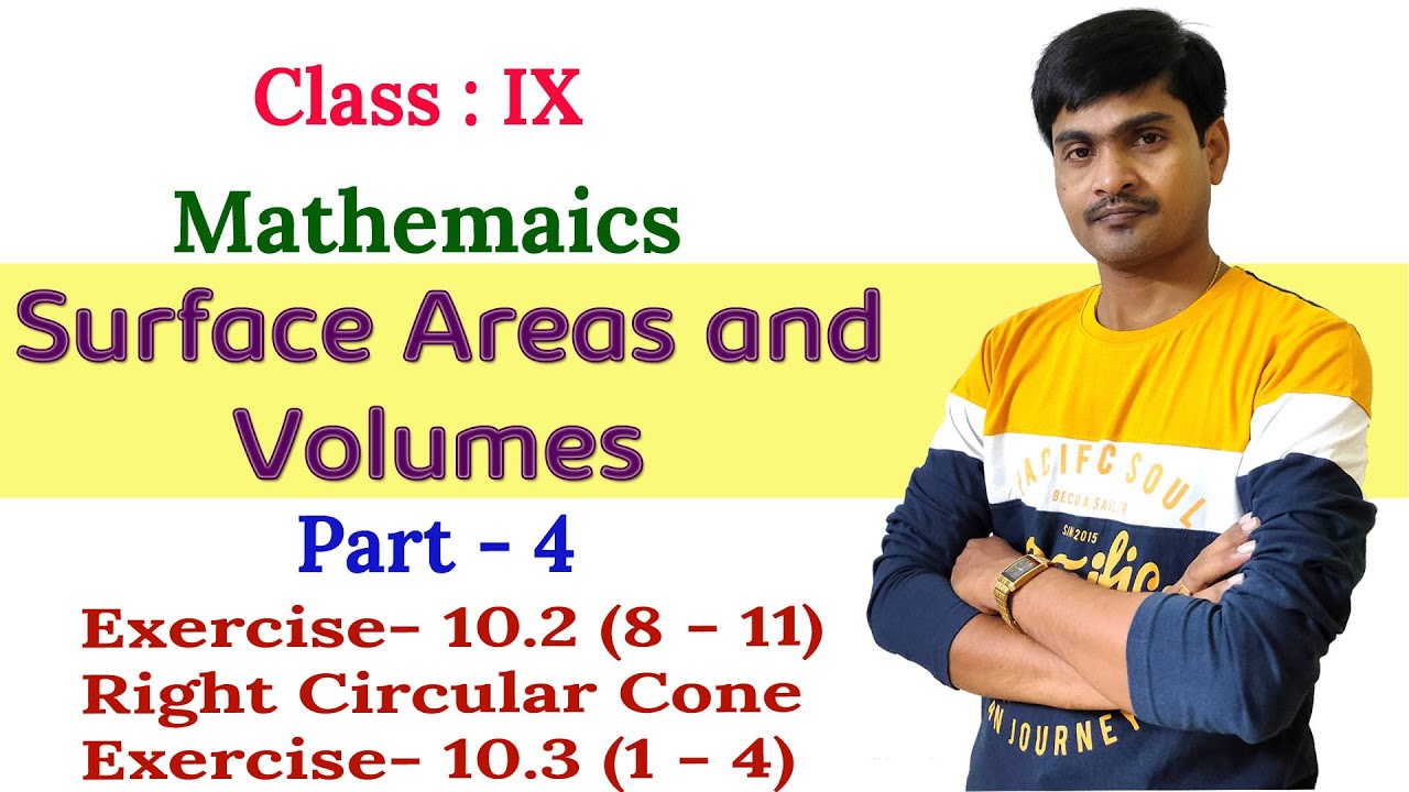 Surface areas and Volumes I Part - 4 I 9th Class Math I Exercise- 10.2 (8-11), 10.3 (1-4) I Cone