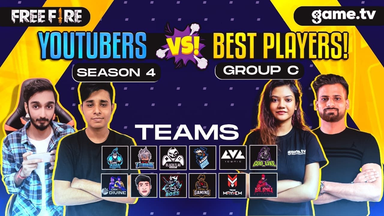 Youtubers vs Best Players S4 Day 3 Powered by game.tv - Garena Free Fire #totalgaming #gyangaming