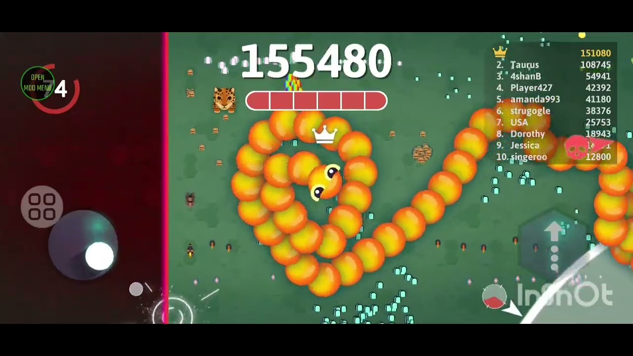 SNAKE IO MOD MENU GAMEPLAY #100 wall hack