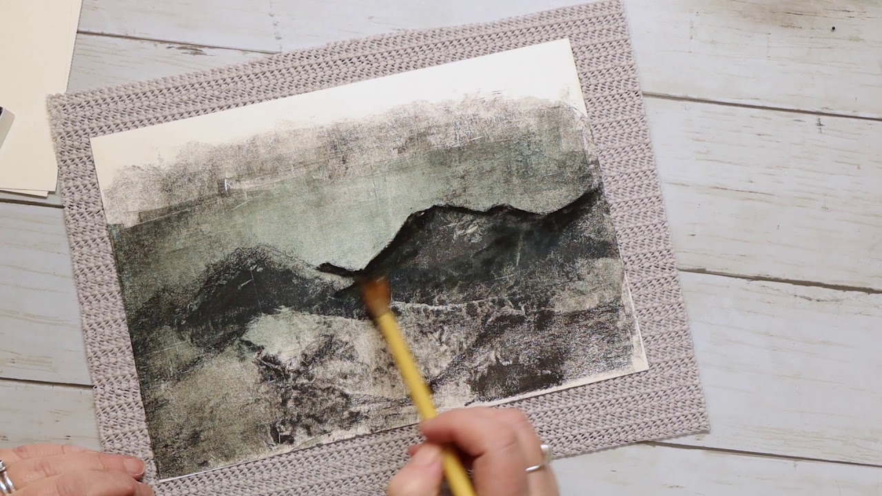 Monotype printing with a gel press: in the mountains