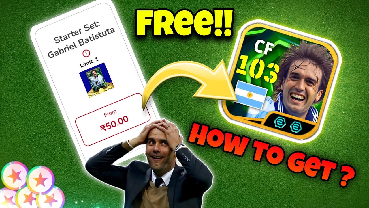 FREE EPIC BATISTUTA + 50 COINS 🤯🔥 HOW TO GET ? & 10 BATISTUTA GIVEAWAY EFOOTBALL 2026