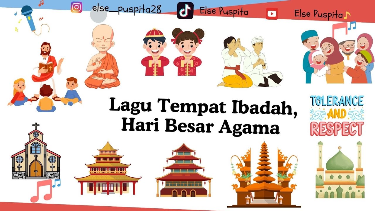 Bernyanyi Lagu Tempat Ibadah, kitab, dan Hari Besar Agama @sdbelajar12 - Else Puspita