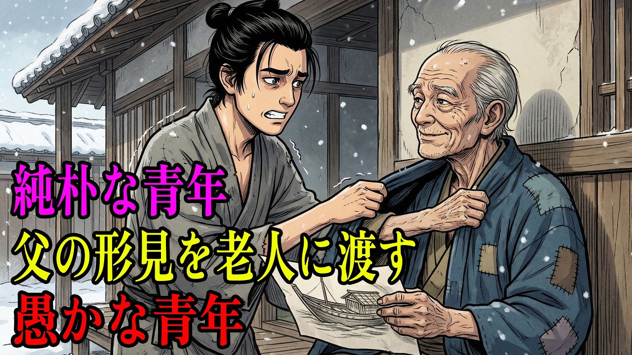 雨の桟橋で凍え死にかけの老人に半纏を掛けたら 翌朝“舟の証文”を渡され人生が逆転した｜民話｜江戸時代｜江戸朗読｜昔話｜