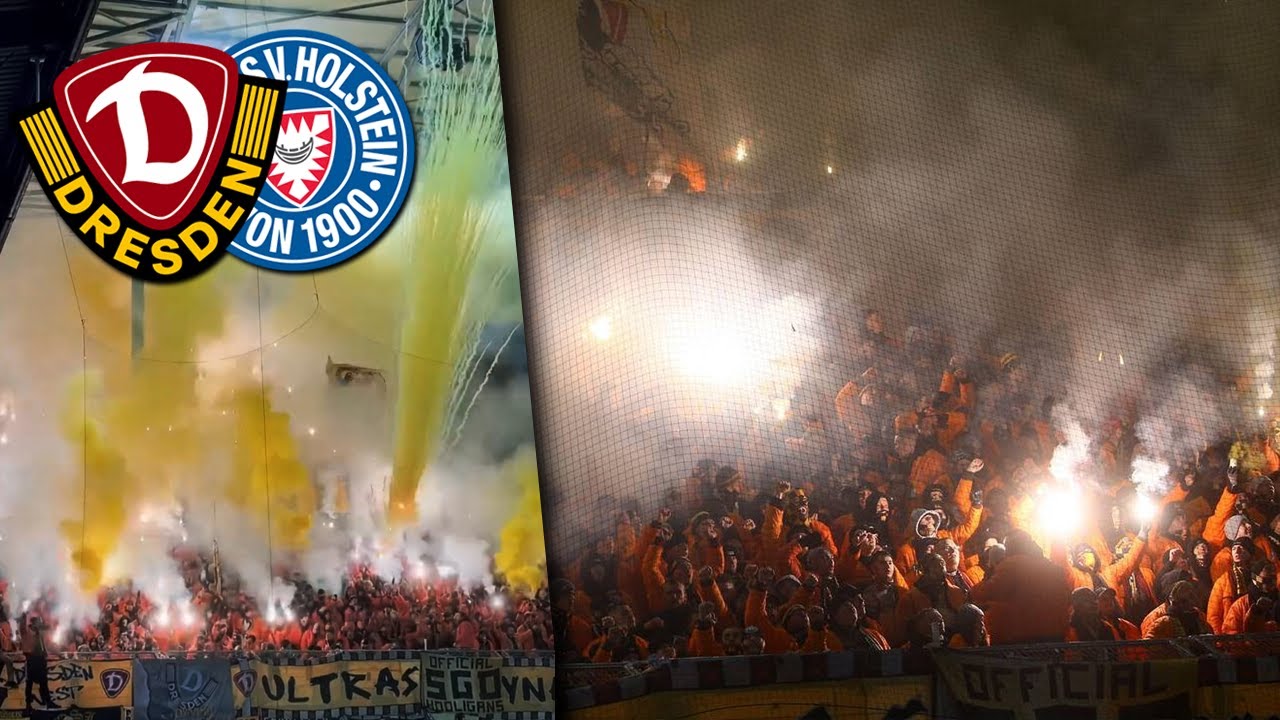Pyro der Dynamo-Fans in Kiel | Holstein Kiel - Dynamo Dresden 2:1