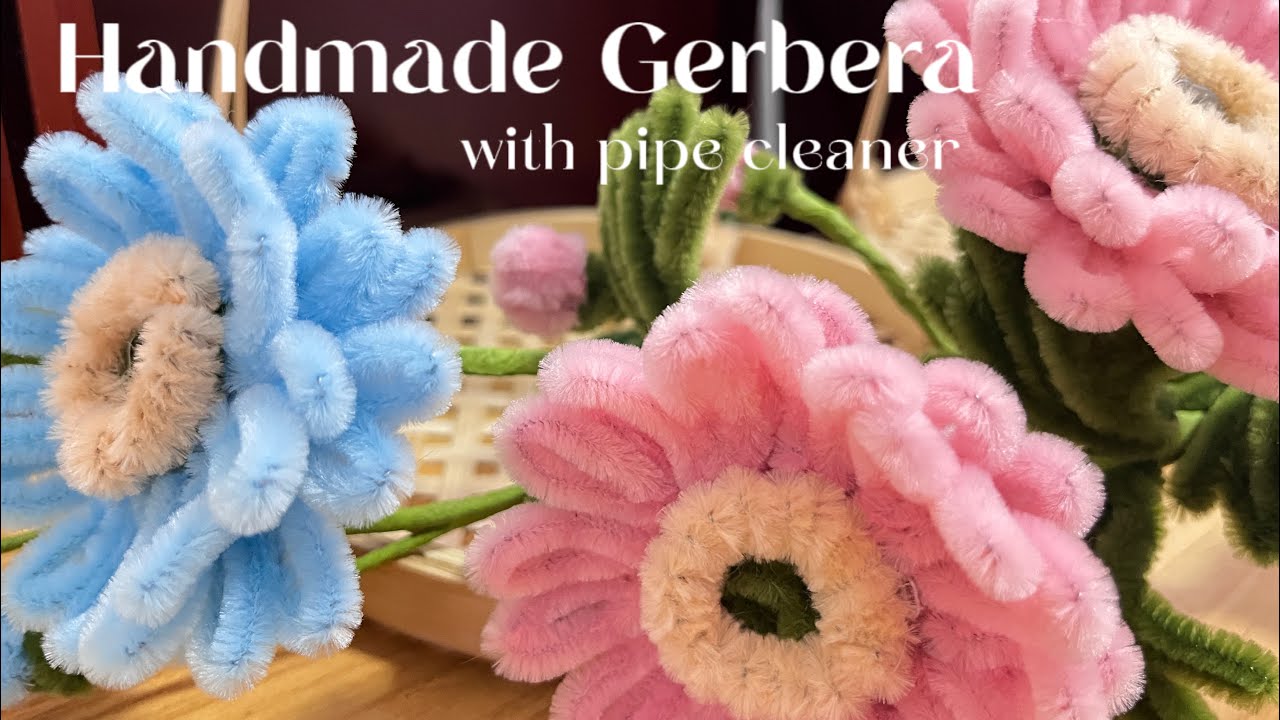 Handmade Gerbera daisy Tutorial｜How to Make a Gerbera Daisy with pipe cleaner