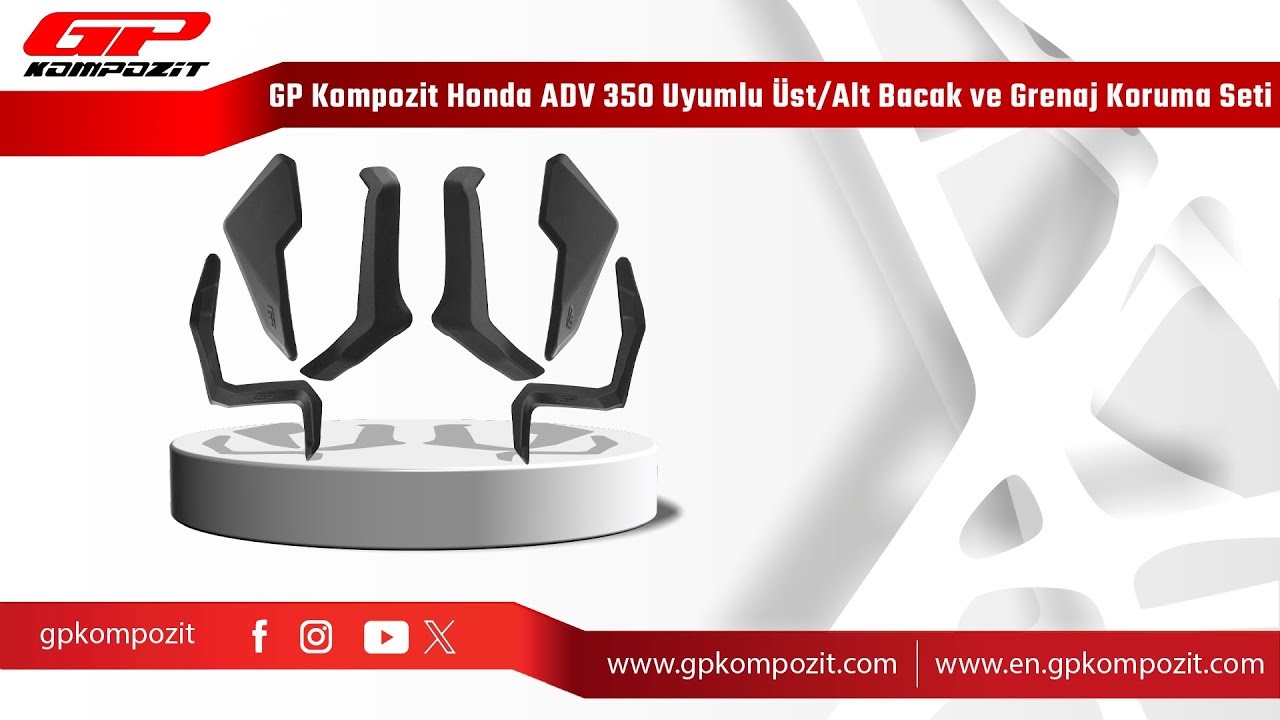 GP Kompozit Honda ADV 350 Uyumlu Üst/Alt Bacak ve Grenaj Koruma Seti Montajı