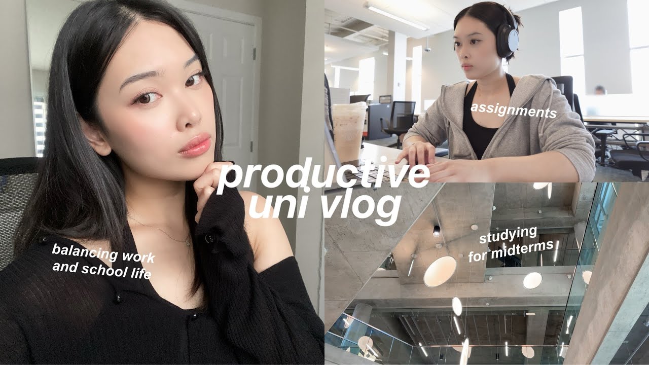 PRODUCTIVE STUDY VLOG👩🏻&zwj;💻: Midterms, working in-office, comp sci assignments, uni student life