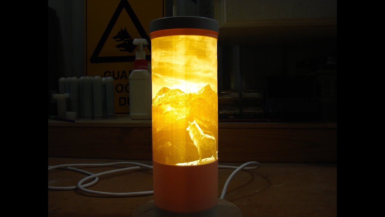 28 A CNC router making a 4th axis lithophane lamp