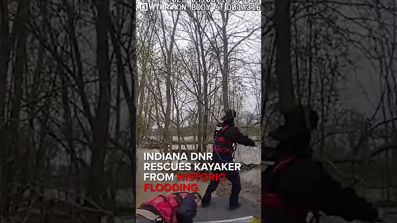 Indiana DNR rescues kayaker from historic flooding
