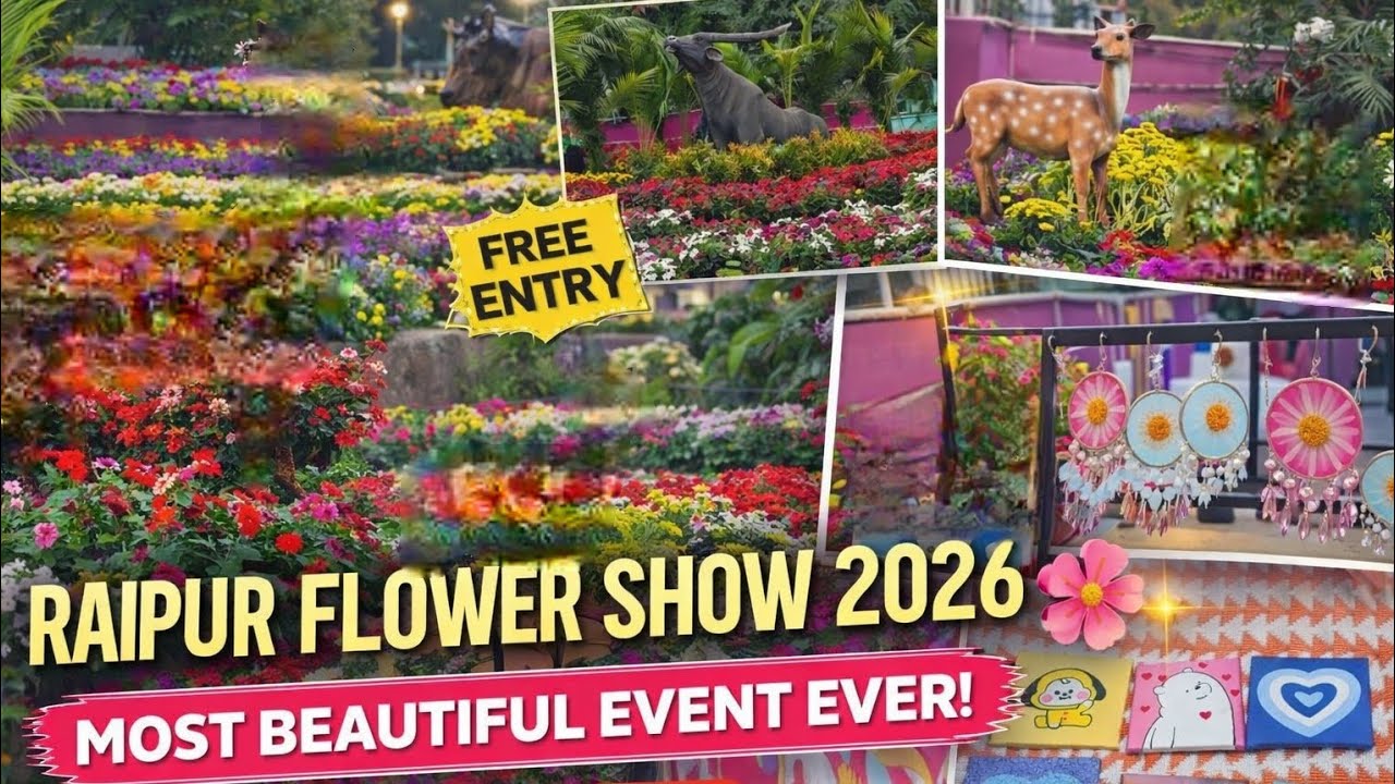 Raipur Flower Show 2026 | Aesthetic Vibes Art & Food | Full Tour | Prettiest Flower Show Raipur 2026