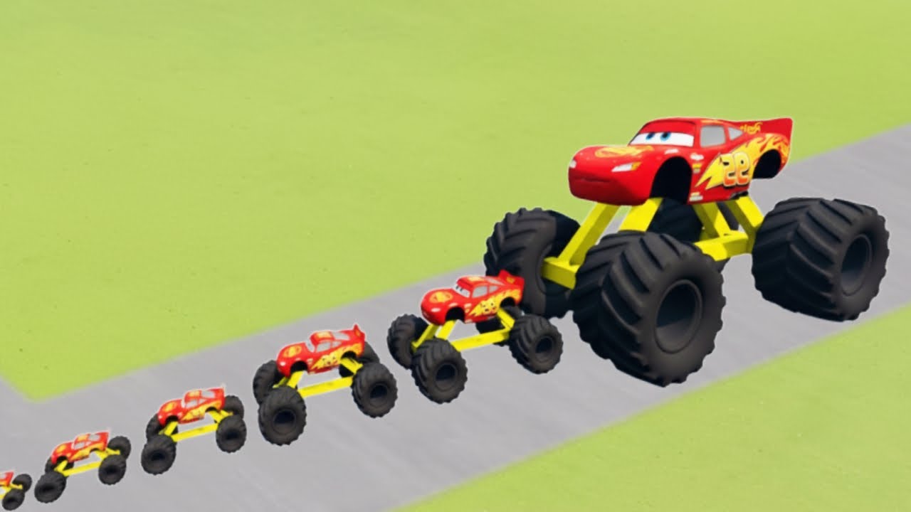 Big & Small Wide Lightning Mcqueen Monster Truck | BeamNG.Drive