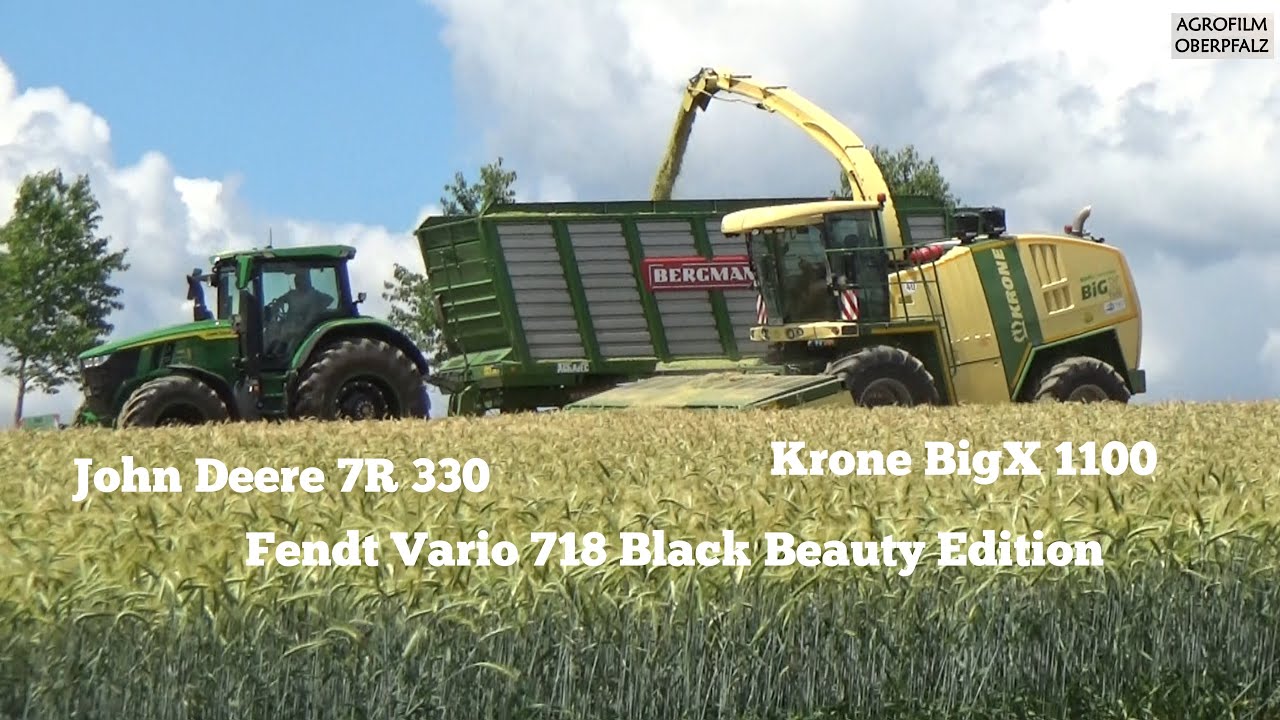 GPS Häcksel-Action mit Krone BigX 1100 | John Deere 7R 330 | Fendt 718 Black Beauty | LU Ruhland