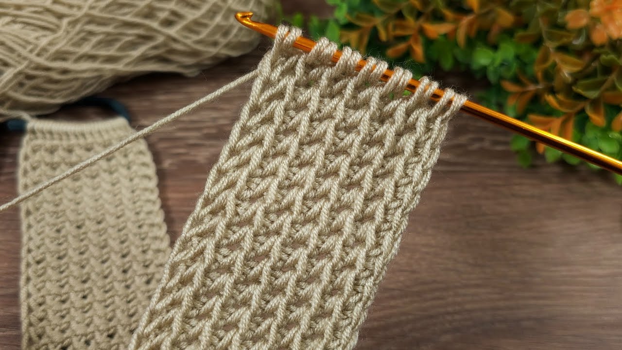 Wow ** amazing !! very easy tunisian crochet hair band pattern #crochet #knitting #tunisian 