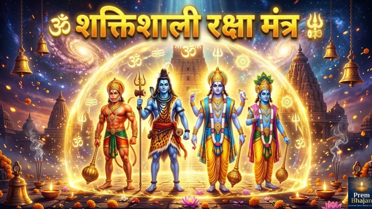 Powerful Protection Mantra 🙏 Hanuman Shiv Vishnu Krishna | Morning Raksha Mantra.    #mantra 