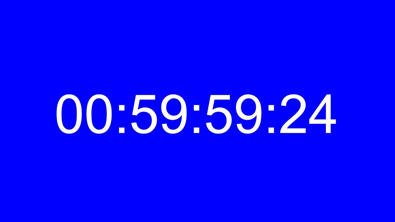 1 Hour Time Code Blue Screen