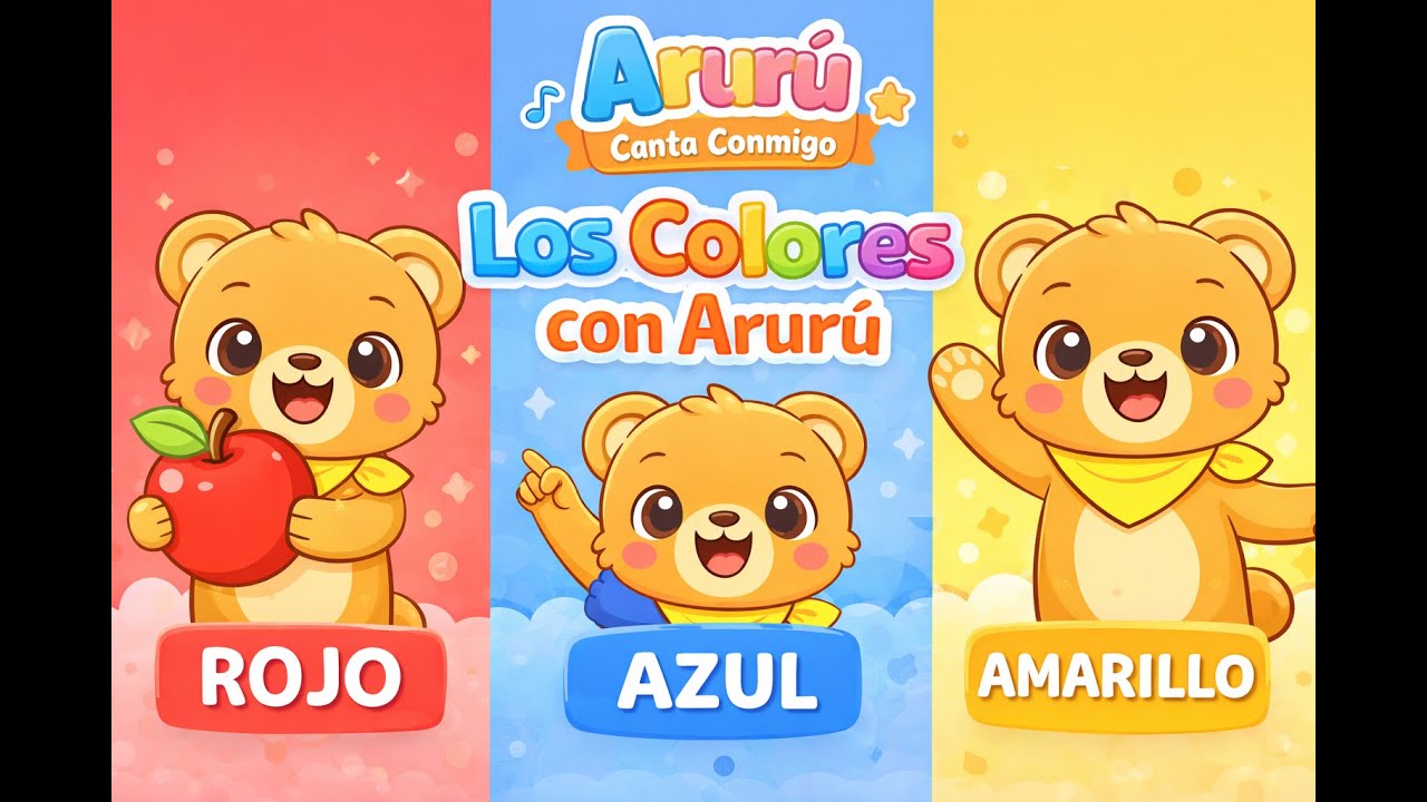 Aprende los Colores con Arurú 🌈  Canción Infantil para Niños y Bebés 🎶