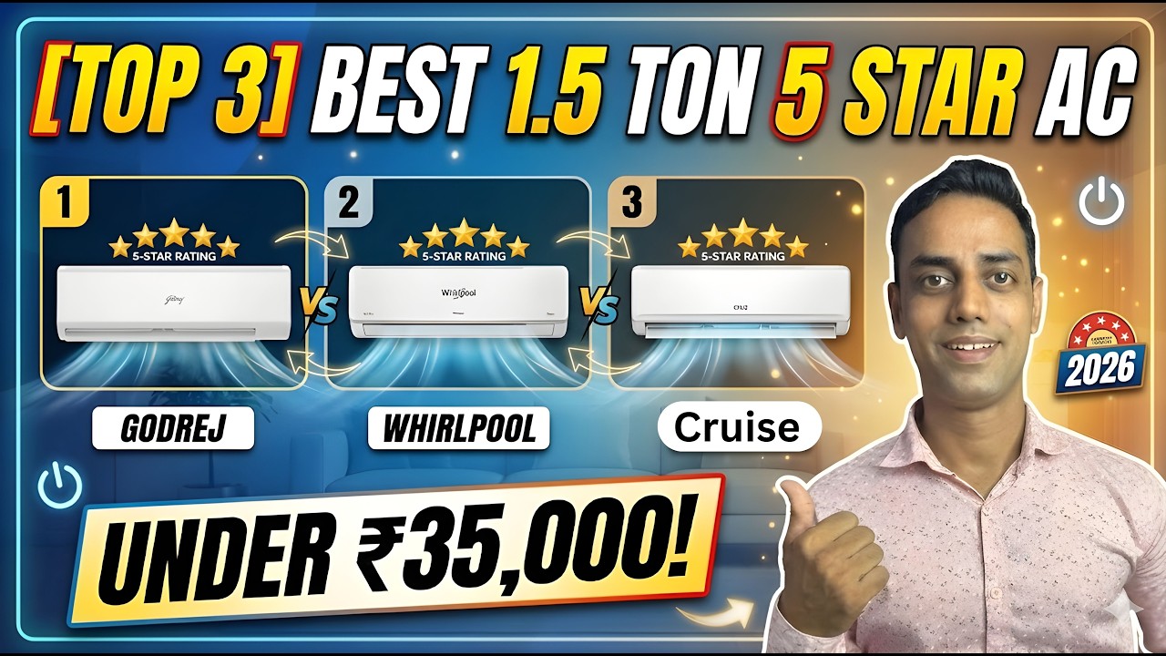 [ Top 3 ] Best 1.5 Ton 5 Star AC 2026 🔥Best 1.5 Ton AC in India 2026 🔥Best AC Under 35000