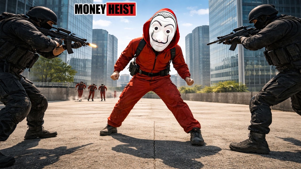 PARKOUR VS MONEY HEIST : Bad Guy Runs Rooftops With Cash While Police Chase | Epic POV