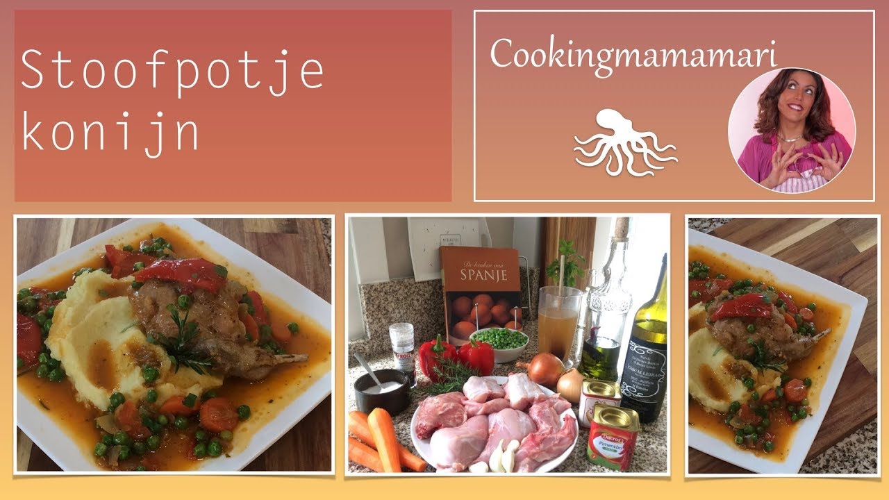 Stoofpotje van konijn met witte wijn en diverse groenten
