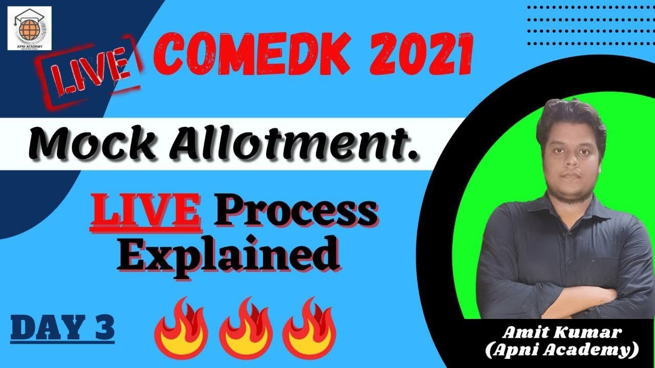 COMEDK 2021 || Mock Allotment || Live Explaination Of Mock Allotment  || DAY 3 #COMEDK