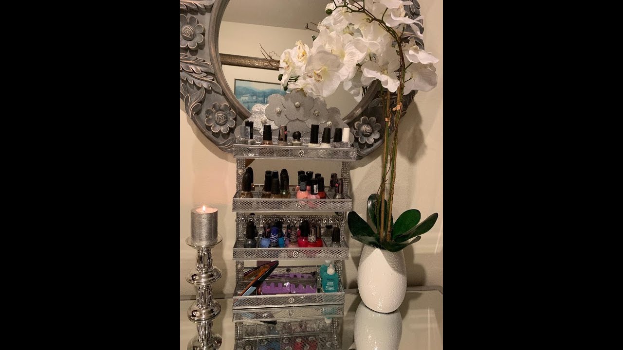 GLAM MIRRORED NAIL POLISH ORGANIZER || DOLLAR TREE DIY