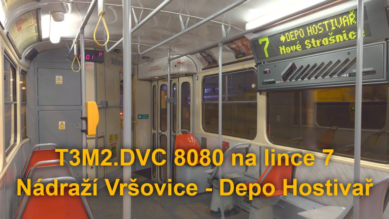 Jízda ve voze T3M2-DVC 8080 na lince 7, Nádraží Vršovice - Depo Hostivař, 6.12.2022