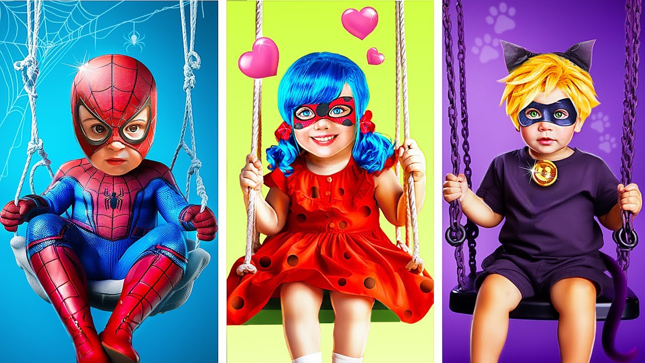 Miraculous Ladybug e Homem-Aranha na Vida Real! Como se tornar um super-herói na escola!