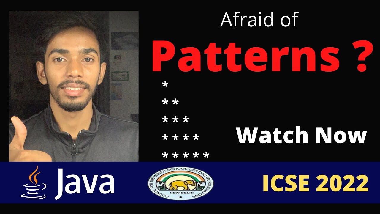 How to print Patterns in Java ICSE COMPUTER Class X 2022 by Prateik Sharma #icse #Patterns #Icse2022
