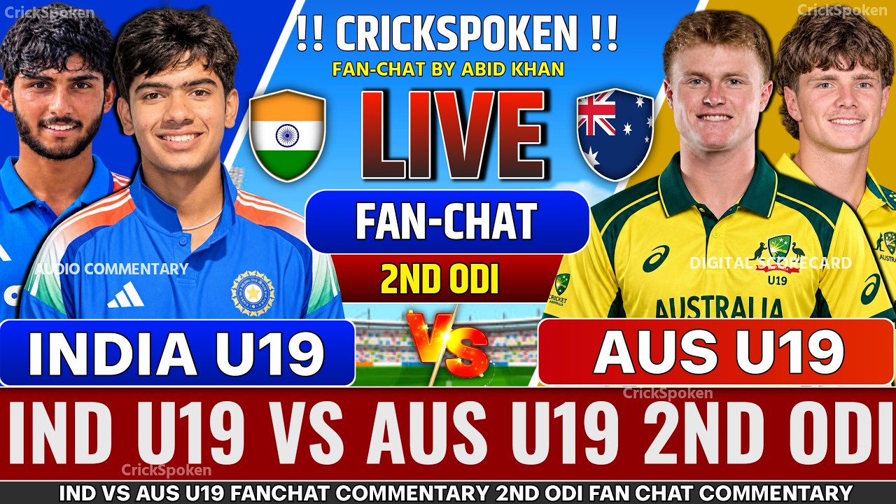 IND-U19 v AUS-U19 2nd ODI Live Audio Commentary | Ind u19 vs Aus u19 | Real-Time Updates & Analysis