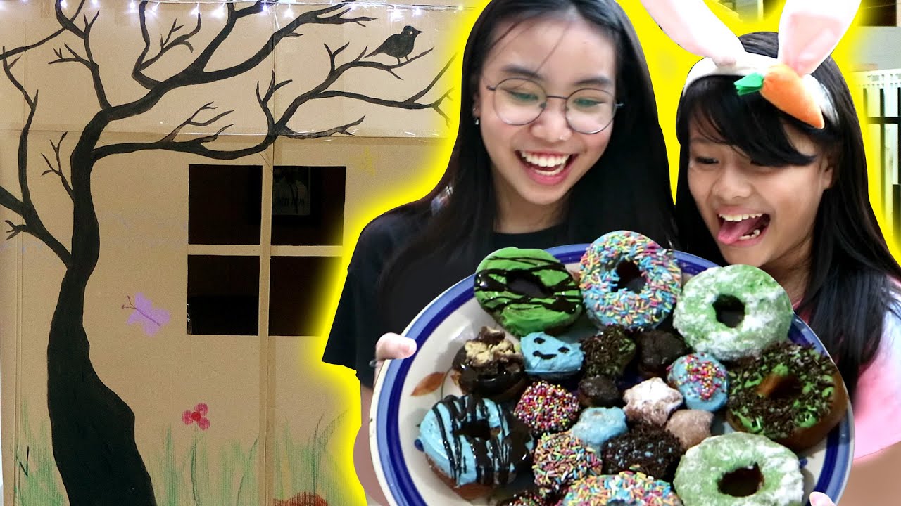 SERU !!! BIKIN DONAT ENAK di DEPAN RUMAH KARDUS | Vlog Lucu | CnX Adventurers