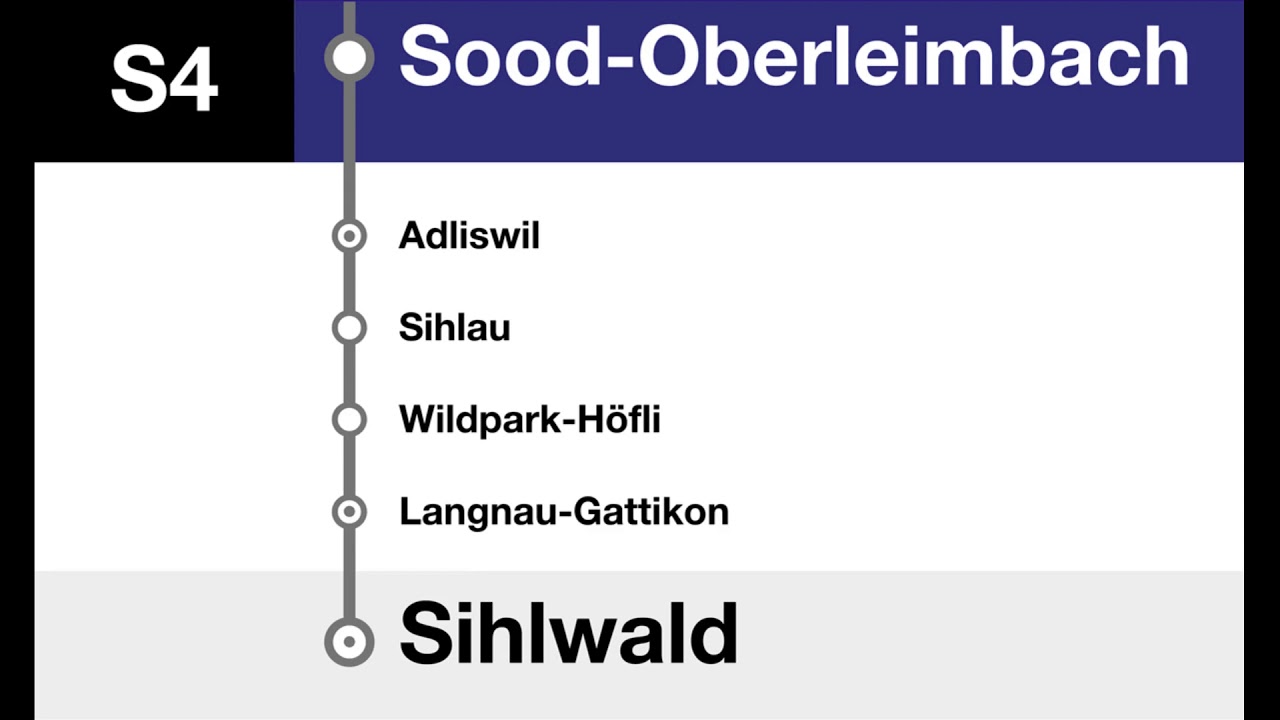 SZU/ZVV Ansagen - S4 - Zürich HB – Sihlwald