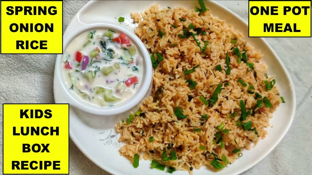 SPRING ONION RICE RECIPE | ONE POT MEAL | KIDS LUNCH BOX RECIPE