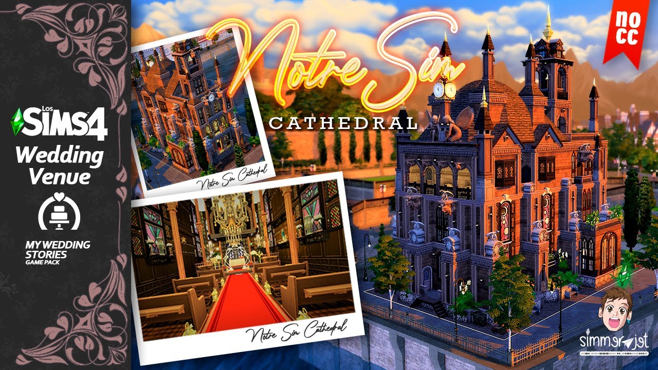 WEDDING VENUE Sims 4 NO CC | NotreSim Cathedral | My Wedding Stories | Stop motion