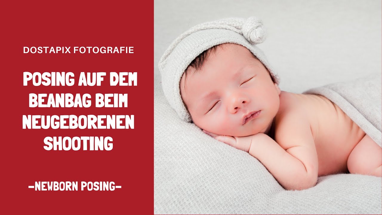 Newborn Posing auf dem Beanbag beim Neugeborenenshooting