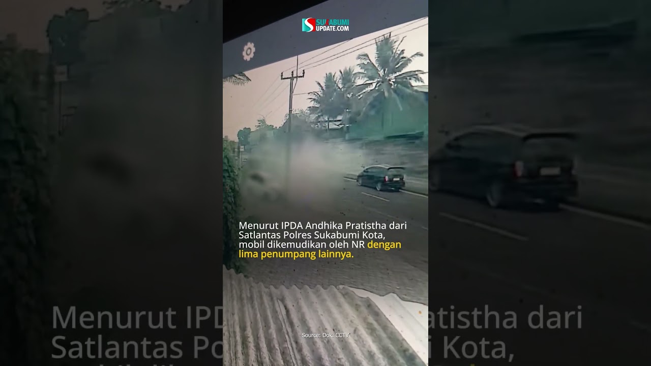 SOPIR DAN PENUMPANG TERLUKA, MOBIL PUTIH LONCAT PINDAH JALUR DI LINGSEL SUKABUMI