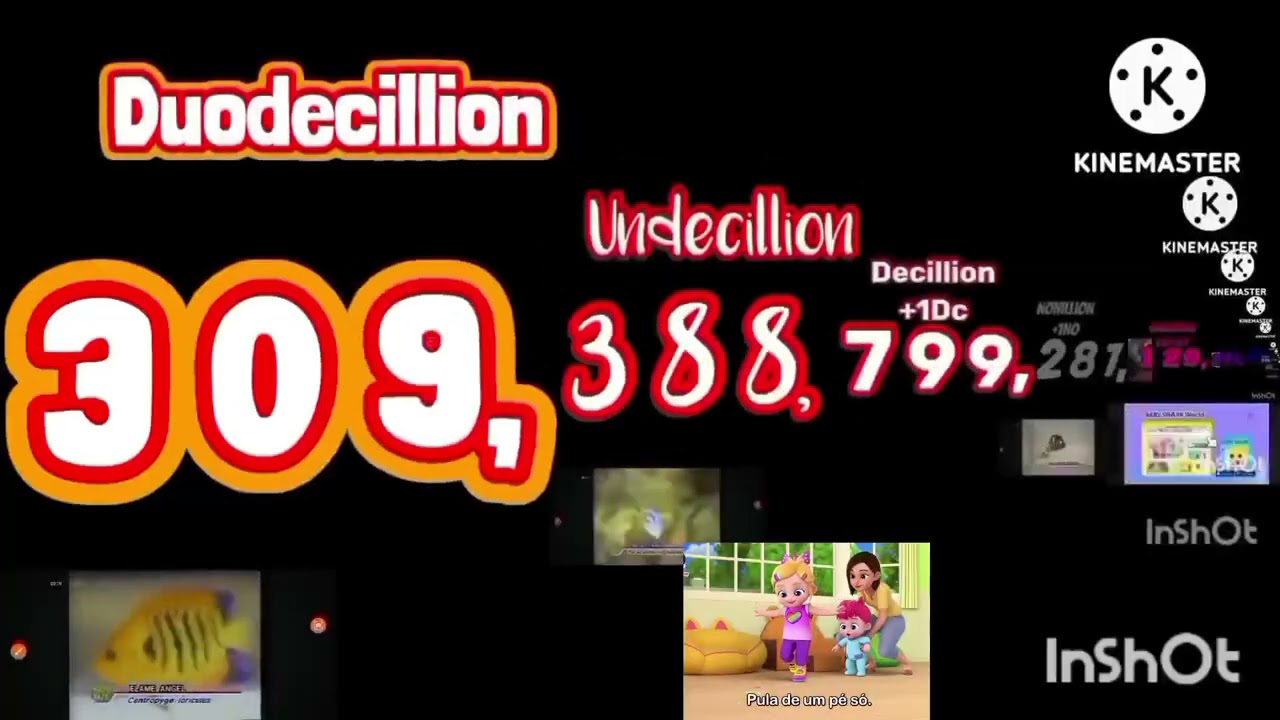 Numbers 0 to 1 Sedecillion with sounds
