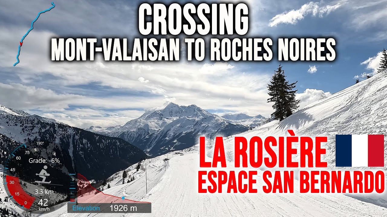 [4K] Skiing La Rosière, Mont-Valaisan to Roches Noires, Espace San Bernardo France, GoPro HERO13