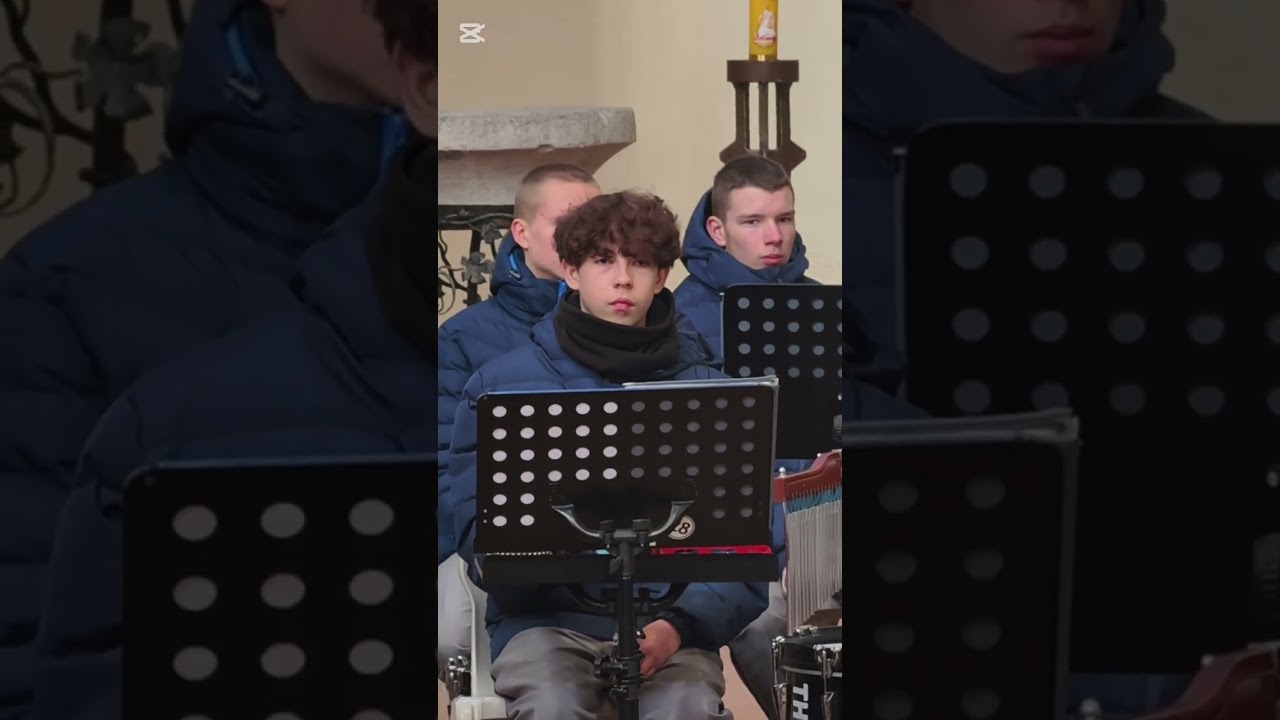 Koncert Orkiestry Dętej Młodzieżowego Ośrodka Socjoterapii w stargardzkiej kolegiacie. 