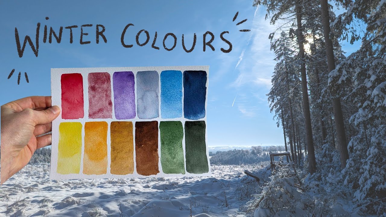 A very ❄️WINTERY❄️ watercolour palette! // Limited palette swatching