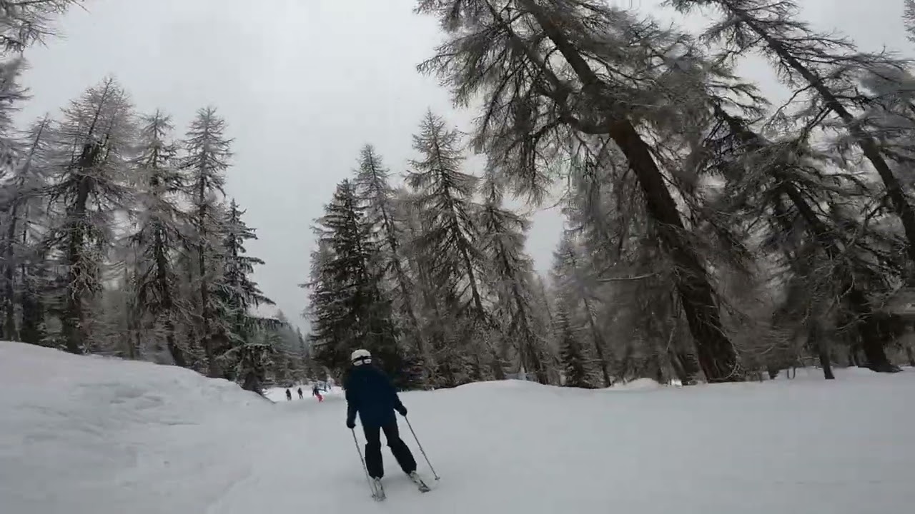 Les Arcs Top To Bottom from Transarc1 Blue Runs