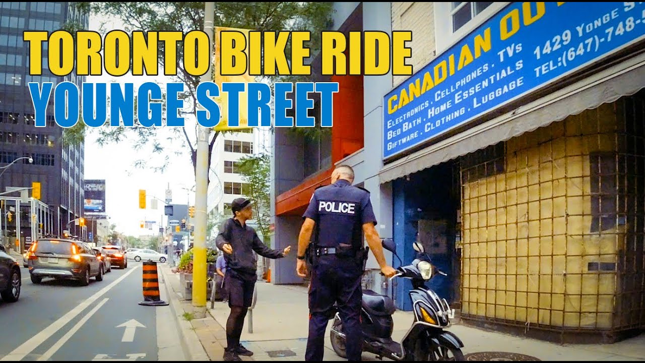 Toronto New Bike lane-  Bike ride Yonge Street pov Cycling