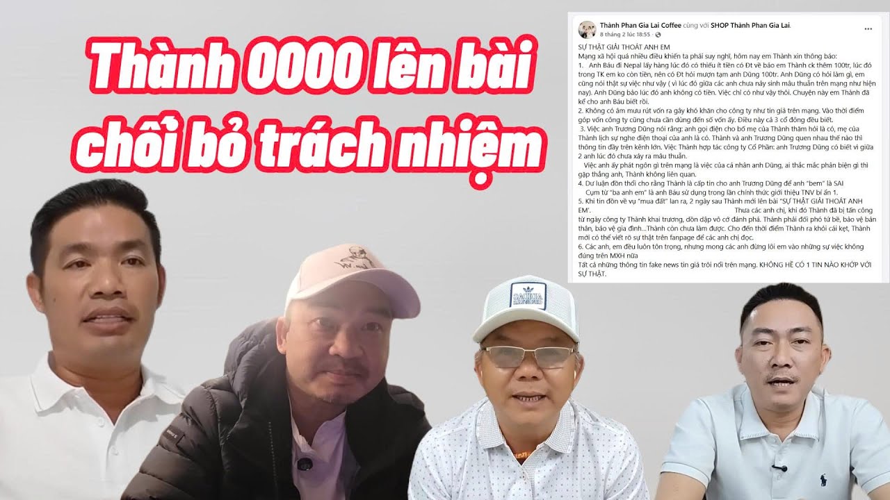 Thành 0000 tuyên bố không liên quan ''Qua Cầu Rút Ván'' để Trương Dũng bơ vơ