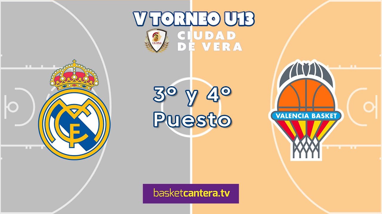 U13M.  REAL MADRID vs VALENCIA BASKET.  3/4º puesto.Torneo Preinfantil Ciudad de Vera 2023
