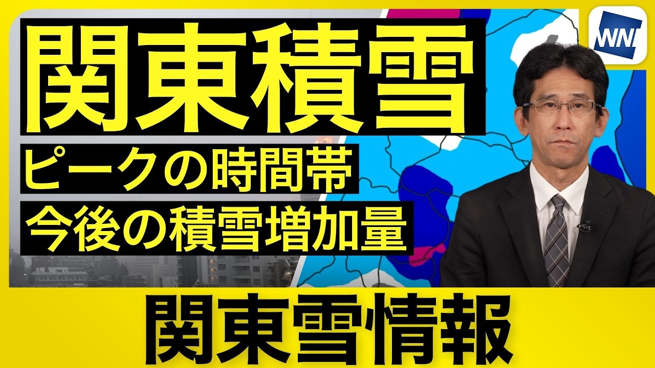 【関東雪解説】関東の雪はいつ止む？ピークの時間帯と今後の積雪増加量