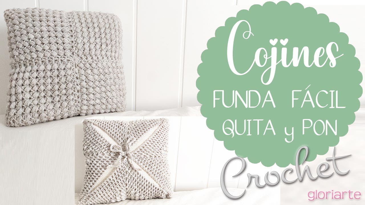 VERTICAL MÓVIL. Funda de Cojín Fácil de Ganchillo Quita y Pon. Crochet Cushion Cover. Easy Removable
